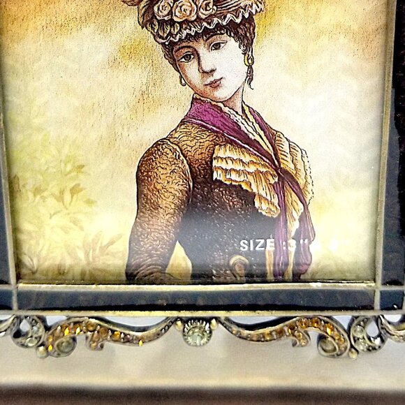 Tizo Italian Enamel Metal Photo Frame Retired Swarovski Crystals Ornate 3x3 - Picture 12 of 16